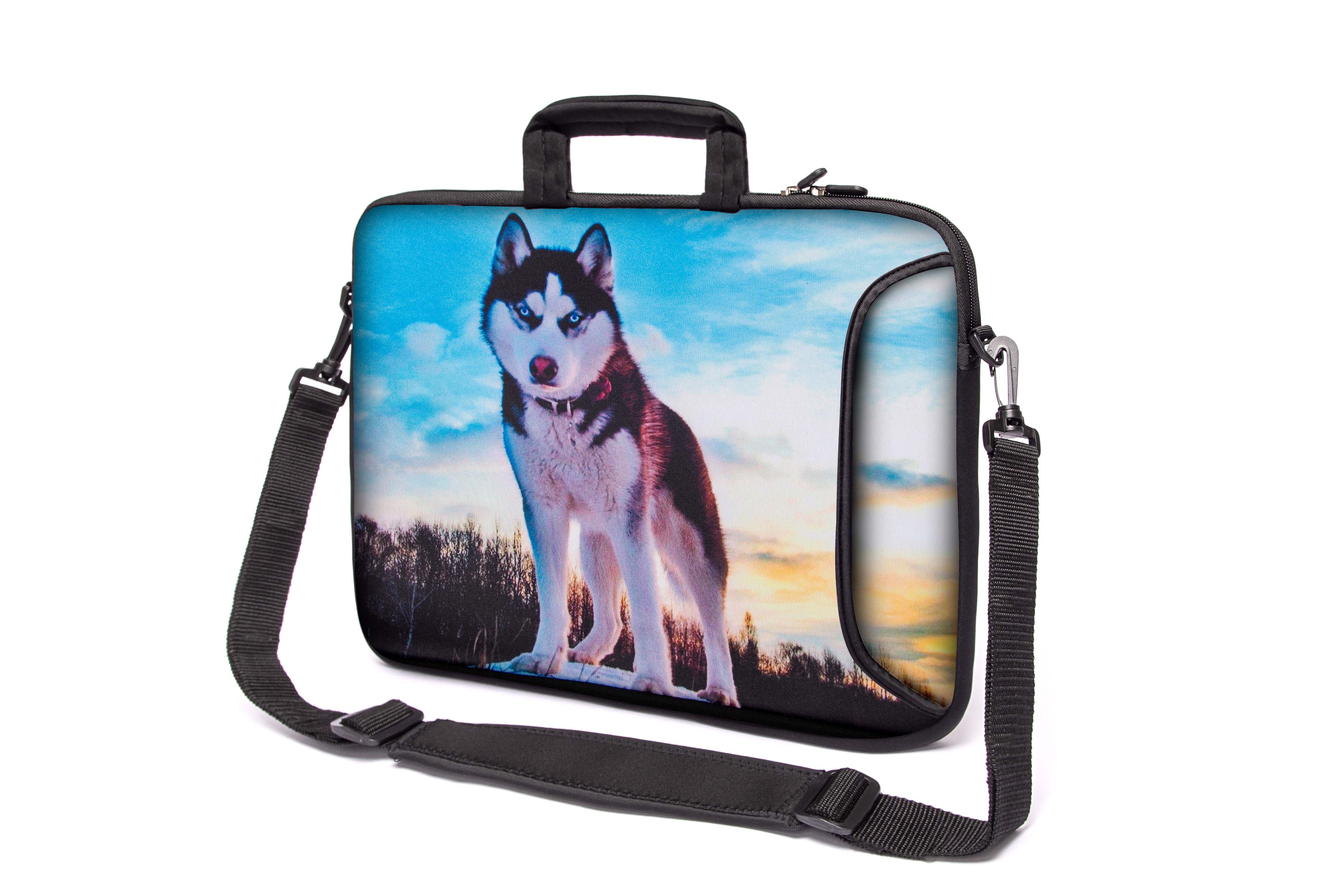 15"- 15.6" (inch) LAPTOP BAG CARRY CASE/BAG WITH HANDLE & STRAP NEOPRENE FOR LAPTOPS/NOTEBOOKS, *Husky*