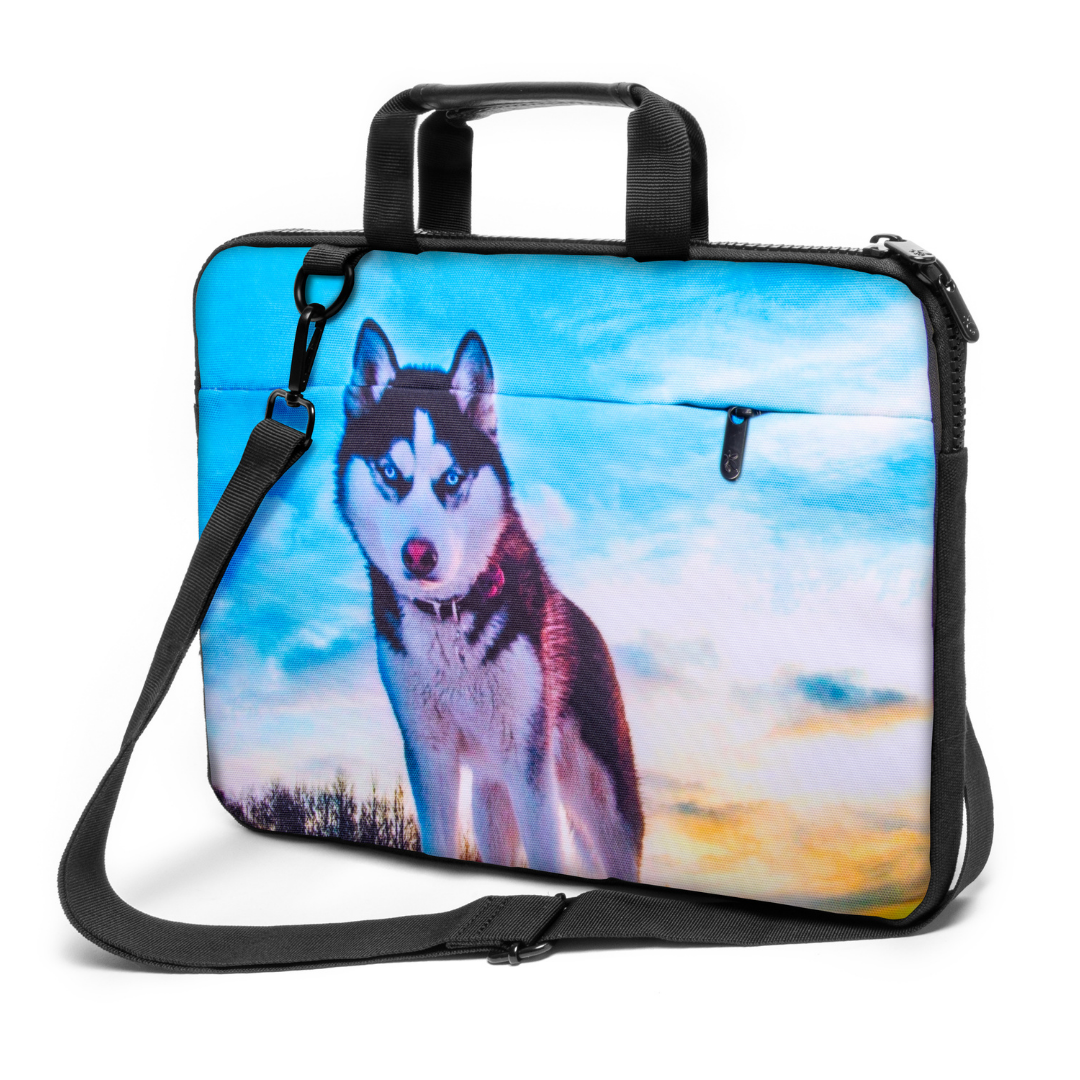 15" - 15,3" inch Laptop bag case made of Canvas with pocket for accessories *husky*