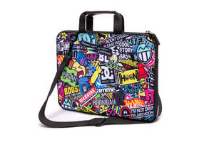 17" - 17,3" inch Laptop bag case made of Canvas with pocket for accessories *LabelBlast"