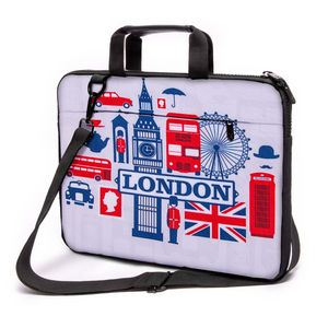 15" - 15,3" inch Laptop bag case made of Canvas with pocket for accessories *London*