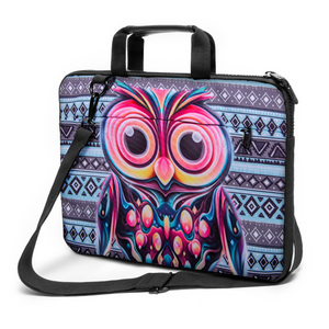 15" - 15,3" inch Laptop bag case made of Canvas with pocket for accessories *Owl*