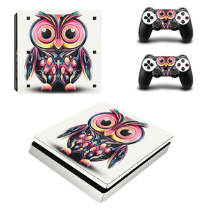 PS4 Slim FULL BODY Accessory Wrap Sticker Skin Cover Decal for PS4 Slim PlayStation 4 Slim, ***Owl***