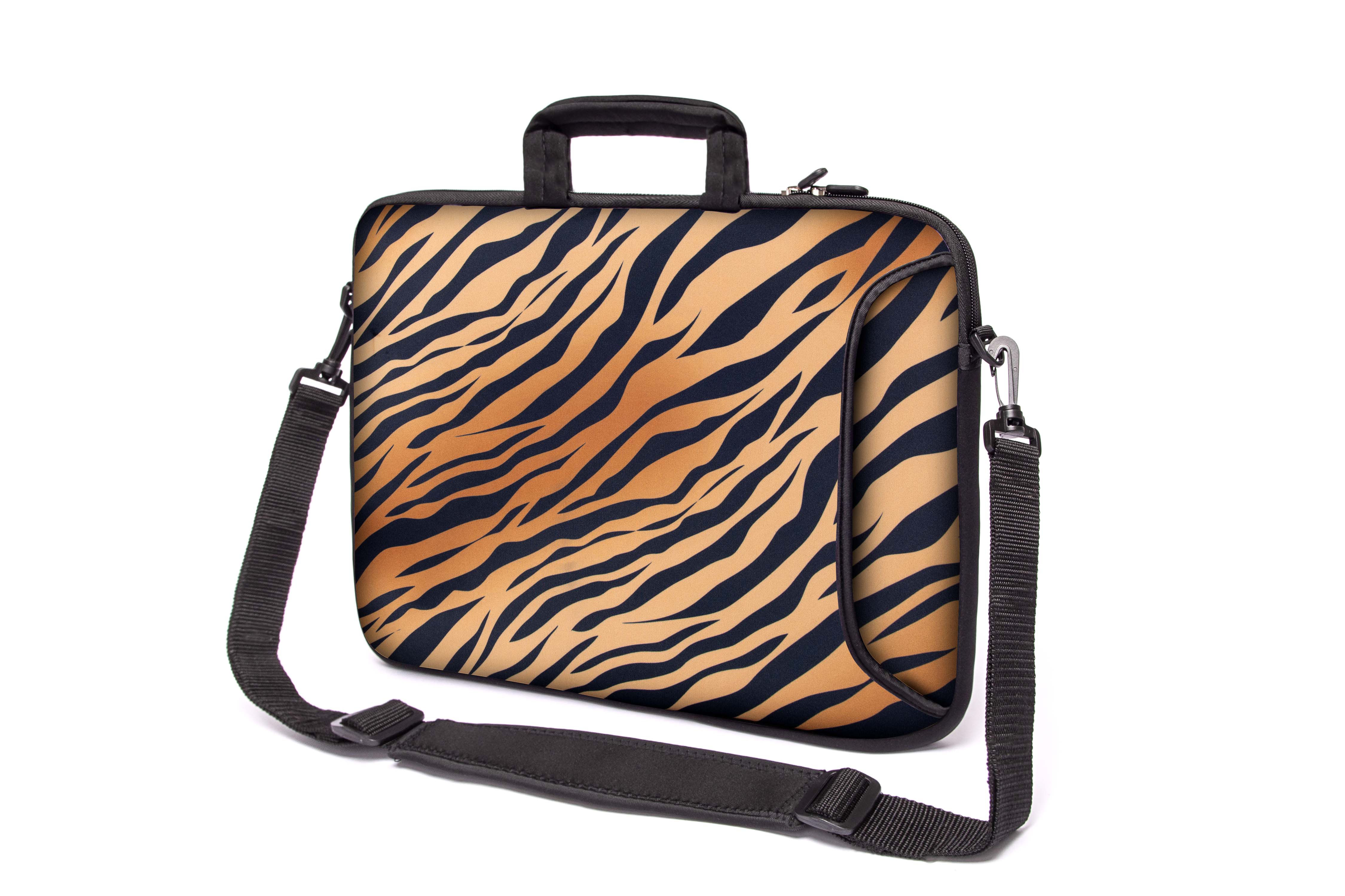 17"- 17.3" (inch) LAPTOP BAG/CASE WITH HANDLE & STRAP, NEOPRENE MADE FOR LAPTOPS/NOTEBOOKS, ZIPPED*PANTHER STRIPES*