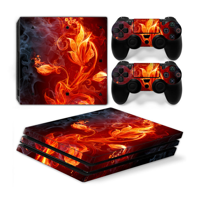 Playstation 4 Pro PS4 PRO Skin Stickers PVC for Console & Pads- Re-design your PS4 Pro ***FlowerFlame***