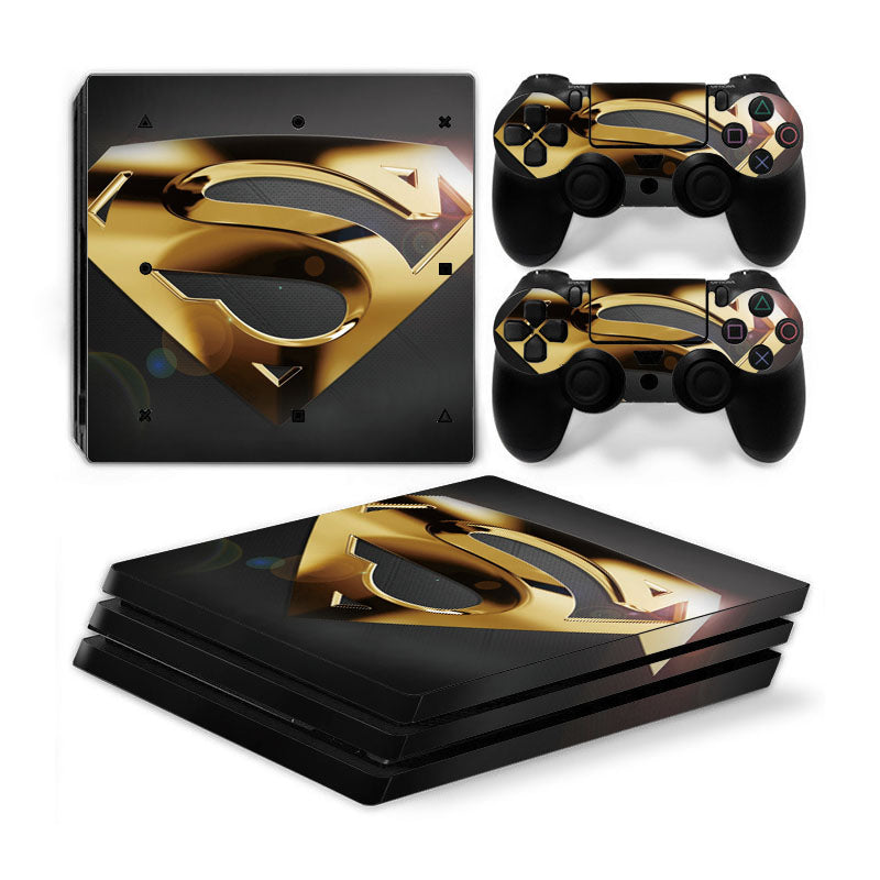 Playstation 4 Pro PS4 PRO Skin Stickers PVC for Console & Pads- Re-design your PS4 Pro ***GoldSuperman***