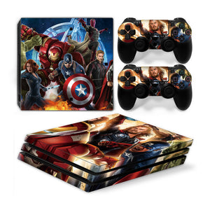 Playstation 4 Pro PS4 PRO Skin Stickers PVC for Console & Pads- Re-design your PS4 Pro ***Heroes2***