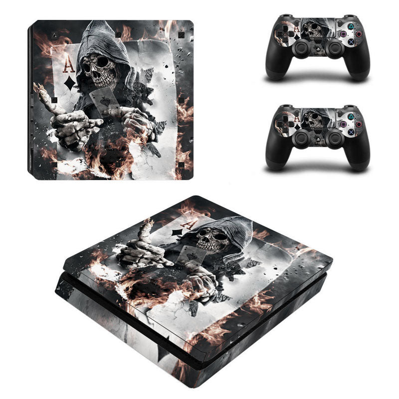 PS4 Slim FULL BODY Accessory Wrap Sticker Skin Cover Decal for PS4 Slim PlayStation 4 Slim, ***CardSkull***