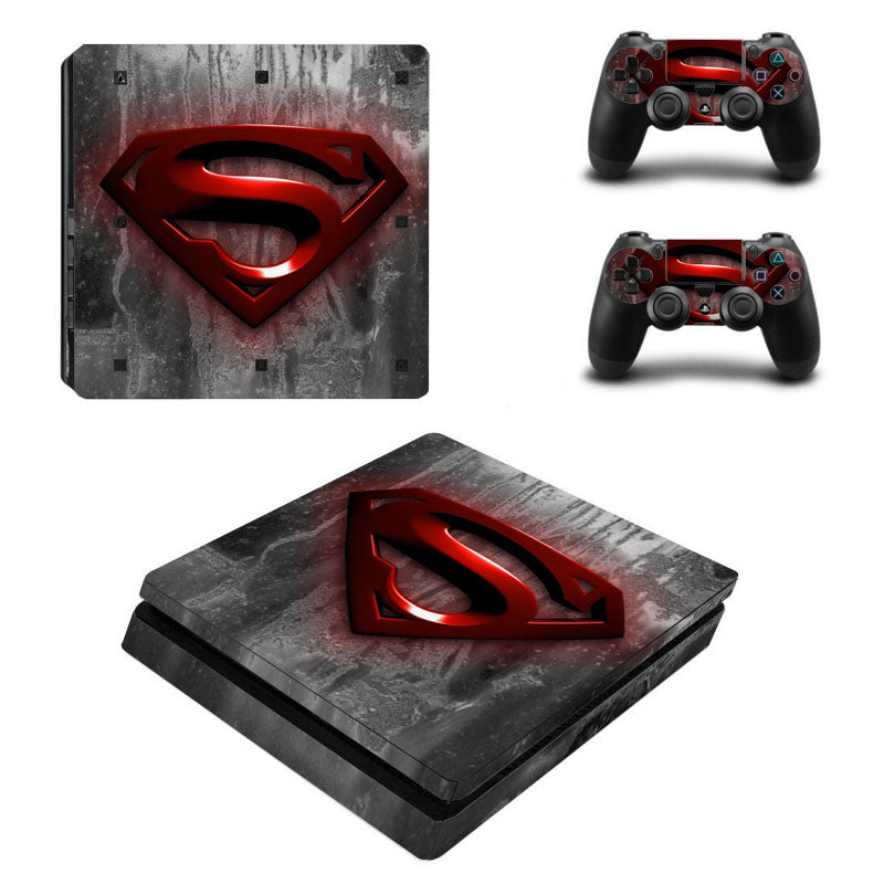 PS4 Slim FULL BODY Accessory Wrap Sticker Skin Cover Decal for PS4 Slim PlayStation 4 Slim, ***RedSuperman***