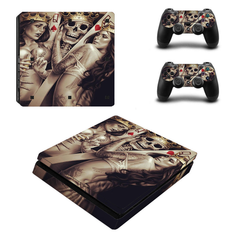 PS4 Slim FULL BODY Accessory Wrap Sticker Skin Cover Decal for PS4 Slim PlayStation 4 Slim, ***TwoQueens***