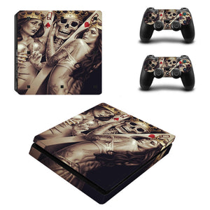 PS4 Slim FULL BODY Accessory Wrap Sticker Skin Cover Decal for PS4 Slim PlayStation 4 Slim, ***TwoQueens***