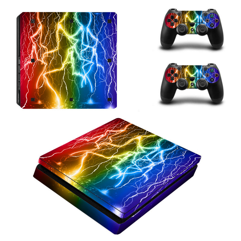 PS4 Slim FULL BODY Accessory Wrap Sticker Skin Cover Decal for PS4 Slim PlayStation 4 Slim, ***ColorFlash***