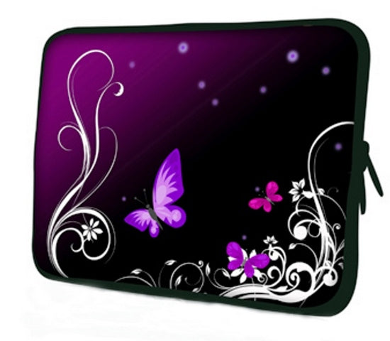 10 "inch Tablet Laptop Sleeve Protective Case by Funky Planet Bags/Cases *Purple Butterflies*