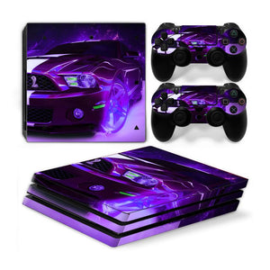 Playstation 4 Pro PS4 PRO Skin Stickers PVC for Console & Pads- Re-design your PS4 Pro ***PurpleRacingCar***