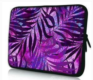 17"- 17.3" (inch) LAPTOP SLEEVE CARRY CASE/BAG NEOPRENE FOR LAPTOPS/NOTEBOOKS, ZIPPED *Purple Leaves*