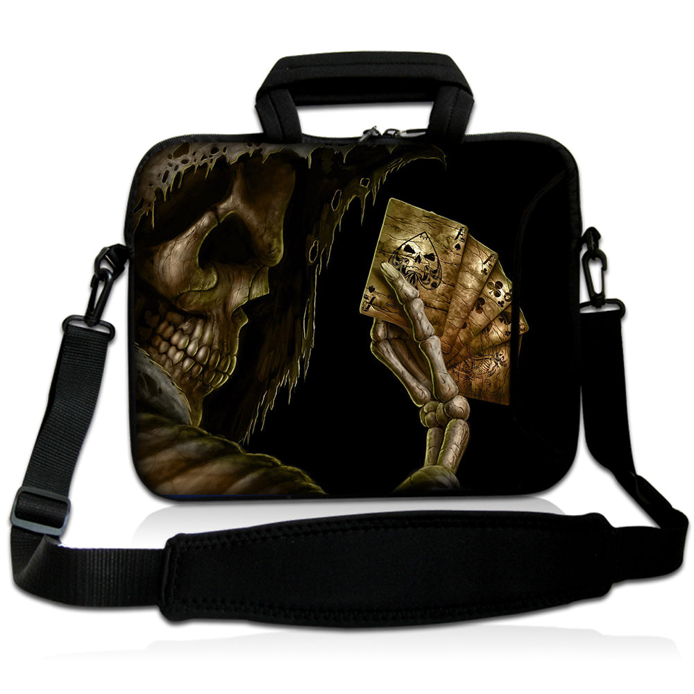 15"- 15.6" (inch) LAPTOP BAG CARRY CASE/BAG WITH HANDLE & STRAP NEOPRENE FOR LAPTOPS/NOTEBOOKS, *Reaper with Cards*