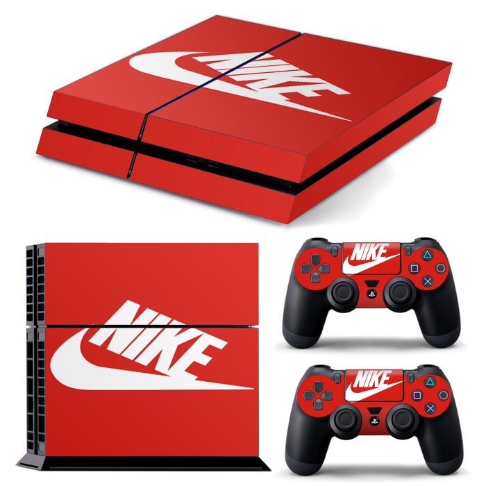 PS4 FULL BODY Accessory Wrap Sticker Skin Cover Decal for PS4 Playstation 4, ***Red Nike***