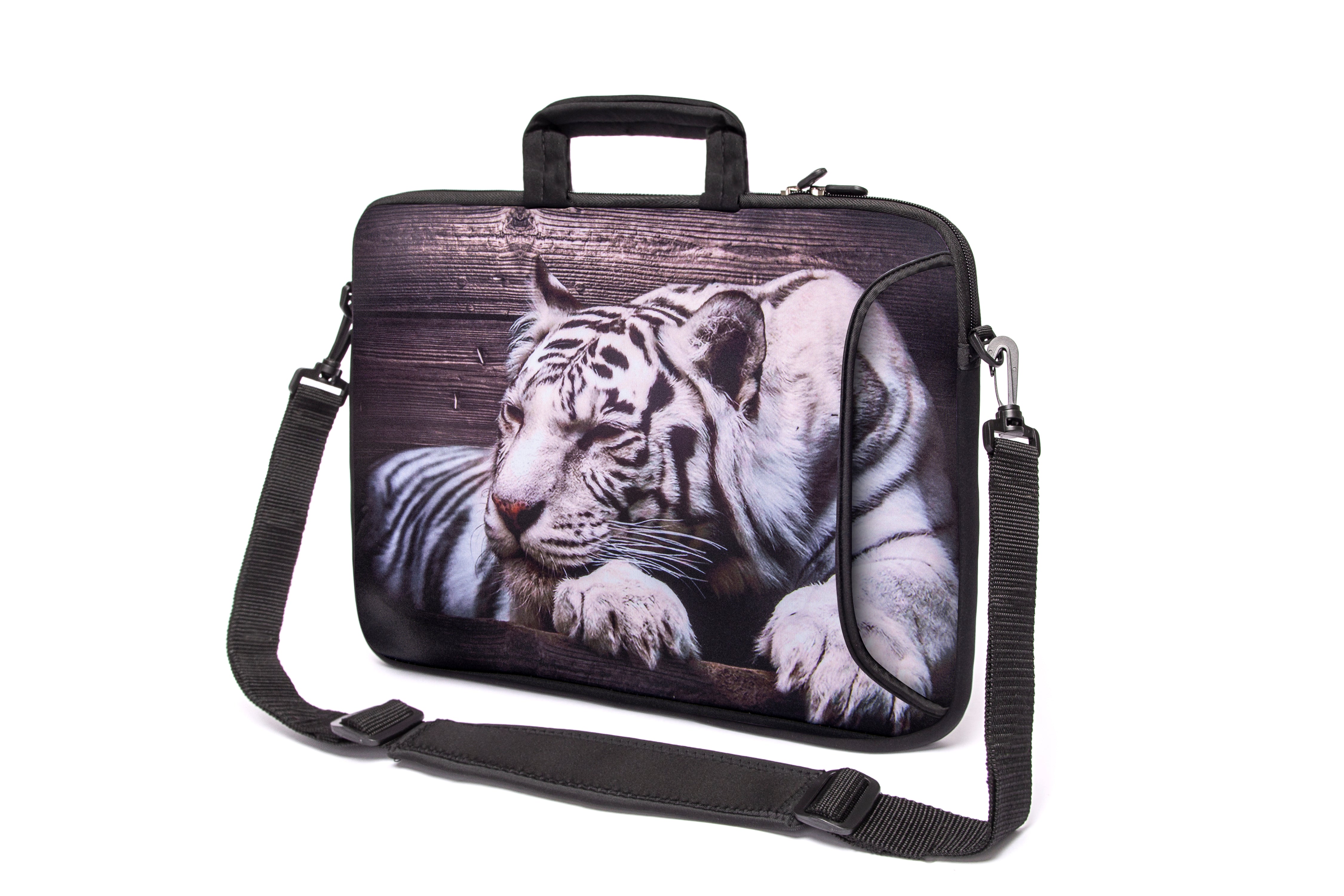 17"- 17.3" (inch) LAPTOP BAG/CASE WITH HANDLE & STRAP, NEOPRENE MADE FOR LAPTOPS/NOTEBOOKS, ZIPPED*SLEEPING TIGER*