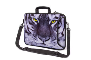 17"- 17.3" (inch) LAPTOP BAG/CASE WITH HANDLE & STRAP, NEOPRENE MADE FOR LAPTOPS/NOTEBOOKS, ZIPPED*TIGER*