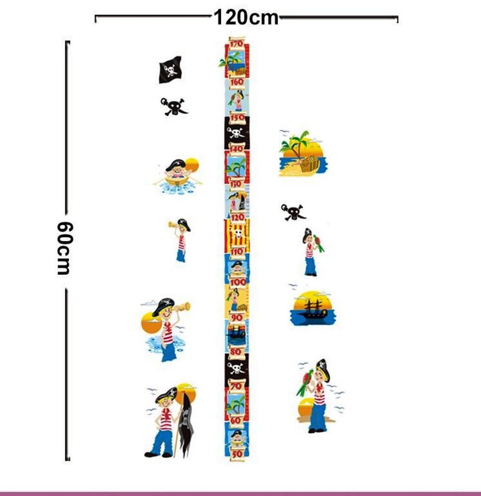 WALL STICKERS, BEDROOM WALL STICKERS, BEDROOM DECOR FOR BOYS & GIRLS ***Pirates 2 Growth Chart***