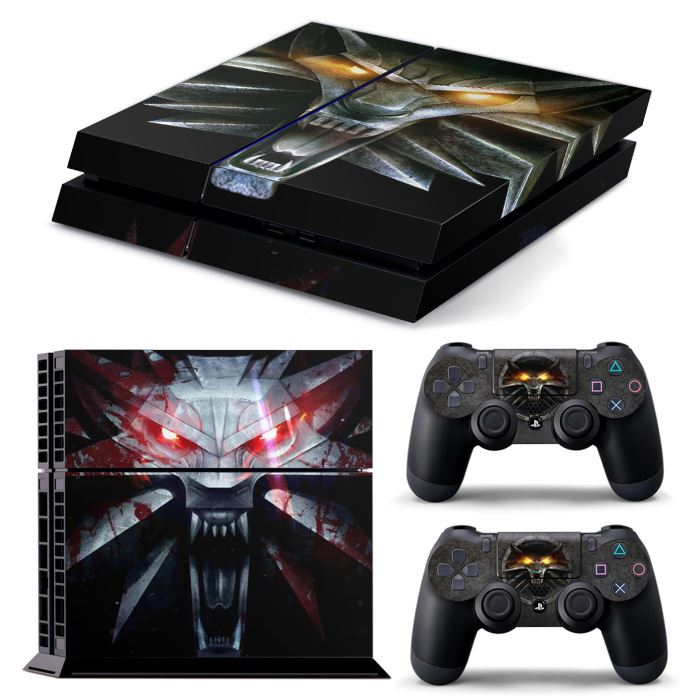PS4 FULL BODY Accessory Wrap Sticker Skin Cover Decal for PS4 Playstation 4, ***Witcher Black Medalion***