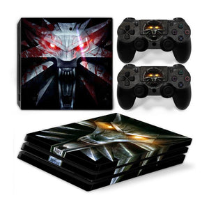 Playstation 4 Pro PS4 PRO Skin Stickers PVC for Console & Pads- Re-design your PS4 Pro ***WitcherBlackMedalion***