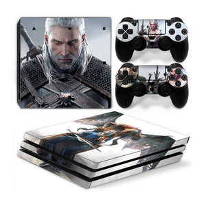 Playstation 4 Pro PS4 PRO Skin Stickers PVC for Console & Pads- Re-design your PS4 Pro ***WitcherWhite***