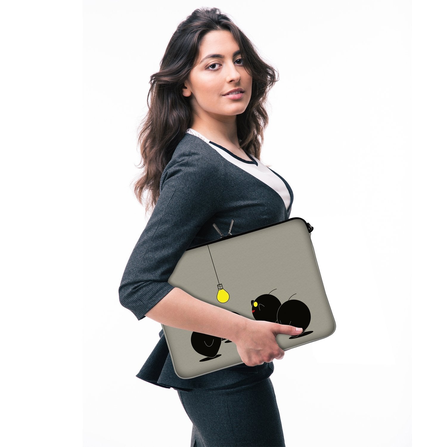 17"- 17.3" (inch) LAPTOP SLEEVE CARRY CASE/BAG NEOPRENE FOR LAPTOPS/NOTEBOOKS, ZIPPED *Smiley Faces*